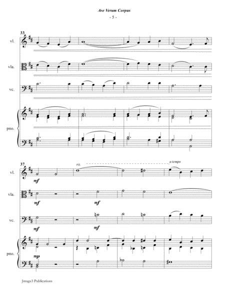 Mozart: Ave Verum Corpus for Piano Quartet image number null