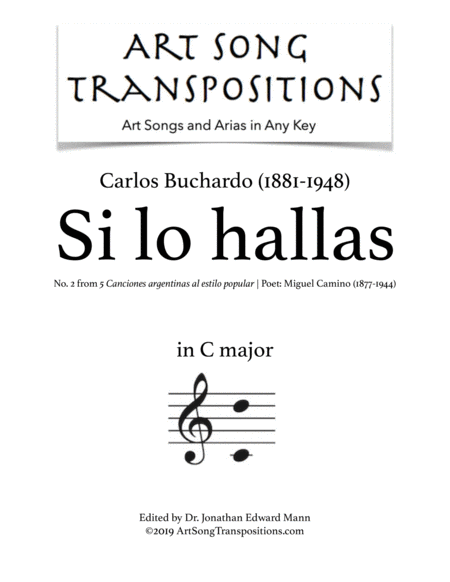 BUCHARDO: Si lo hallas (transposed to C major)