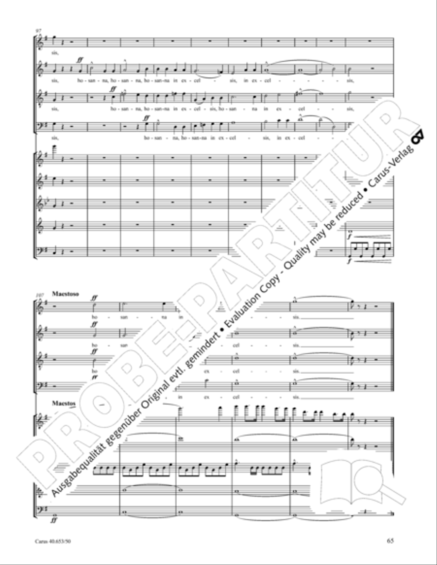 Mass in D Major (Missa in D) 4-Part scores gallery preview page 66