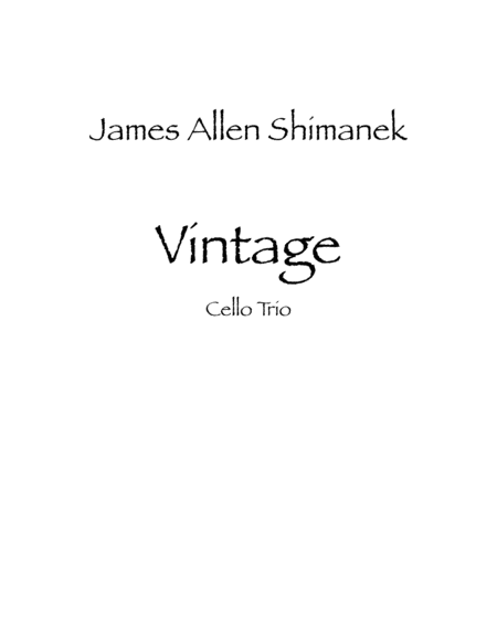 Vintage Cello - Digital Sheet Music