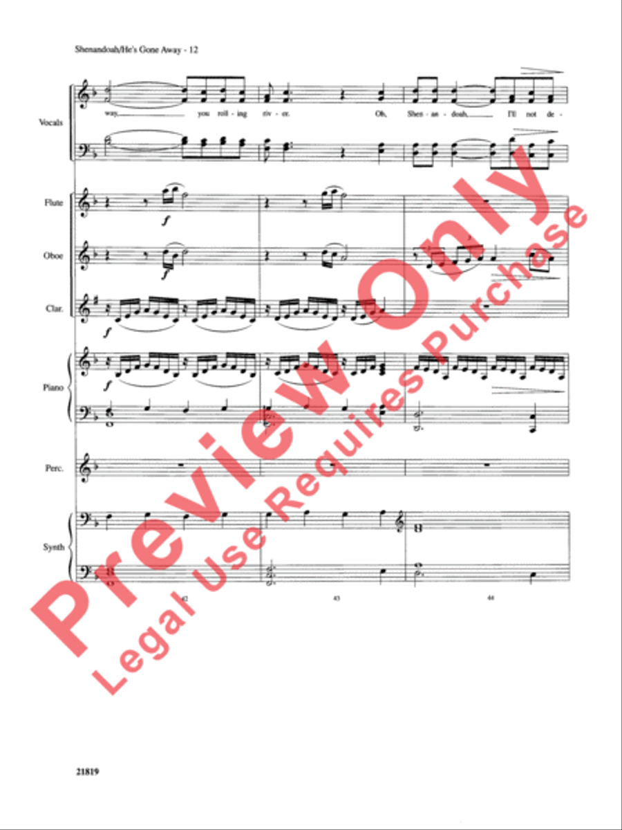 Shenandoah / He's Gone Away Choir scores gallery preview page 13
