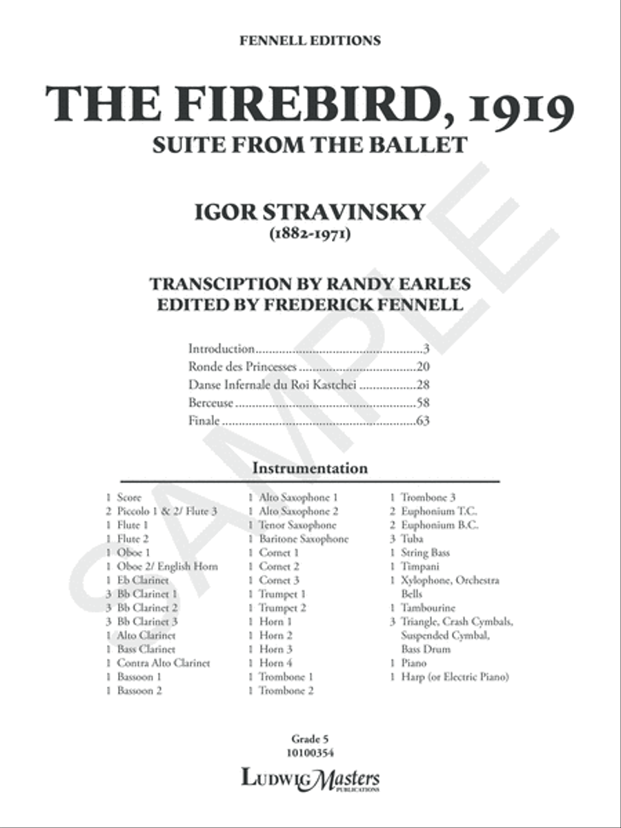 The Firebird Suite for Symphonic Band Concert Band scores gallery preview page 2