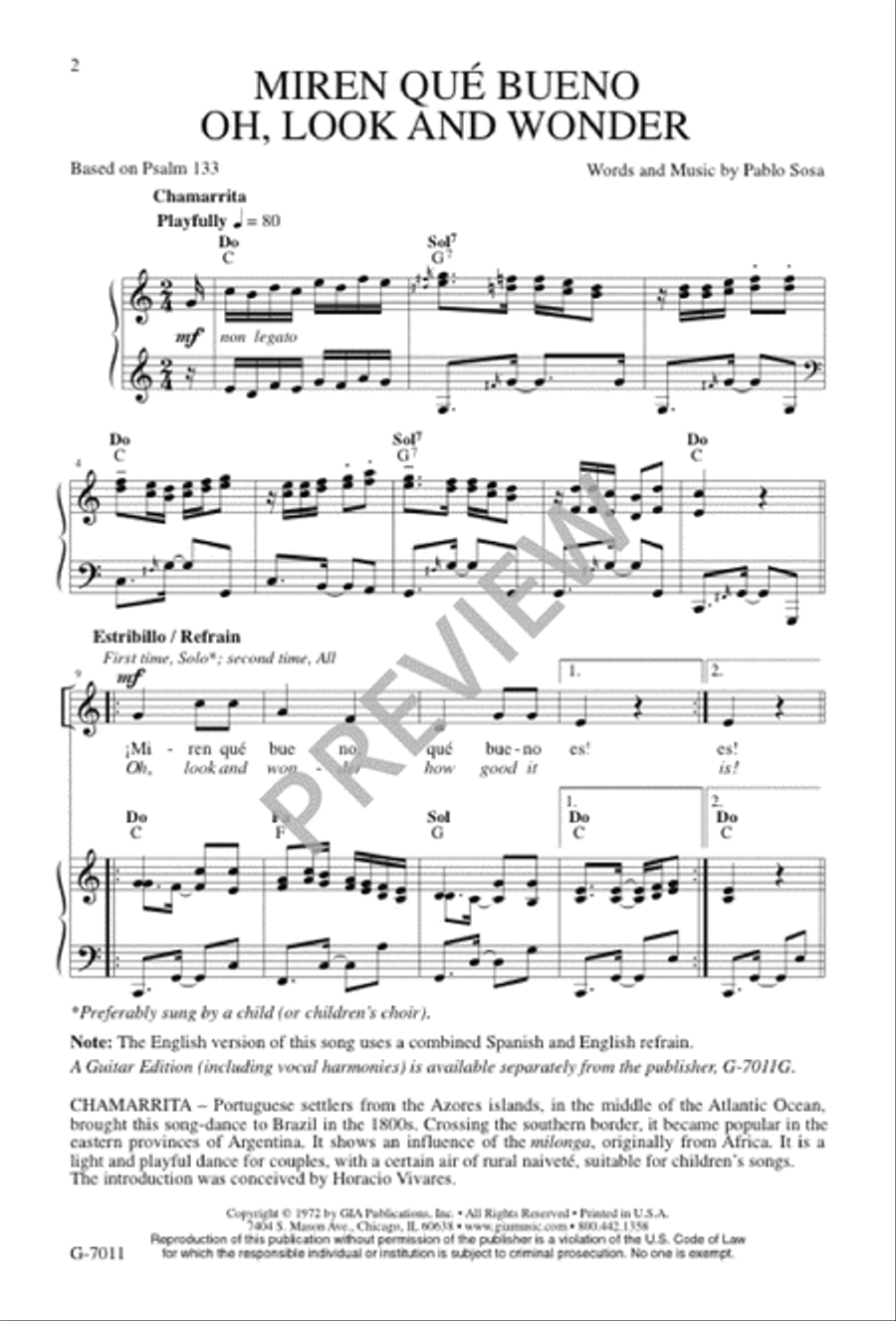 Miren qué bueno / Oh, Look and Wonder 3-Part scores gallery preview page 2