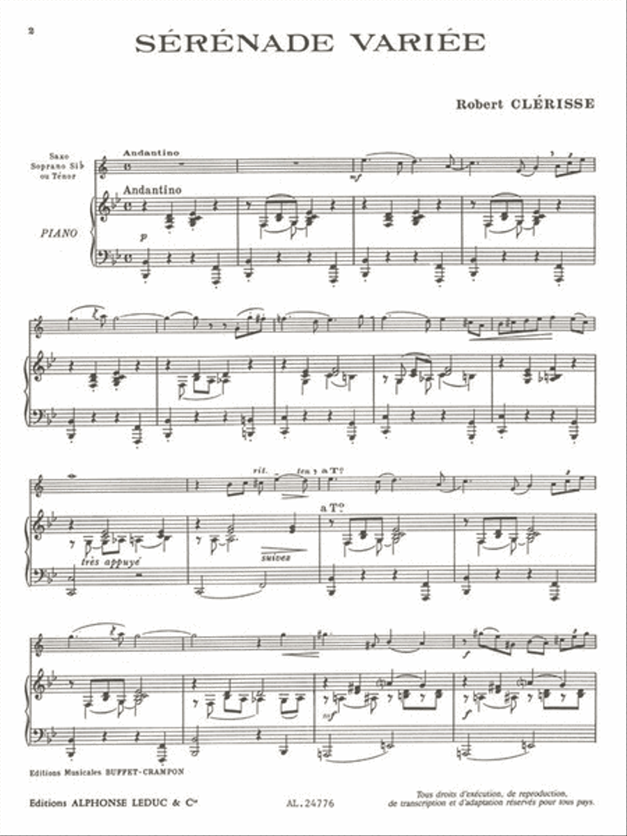 Serenade Variee Soprano Saxophone scores gallery preview page 2