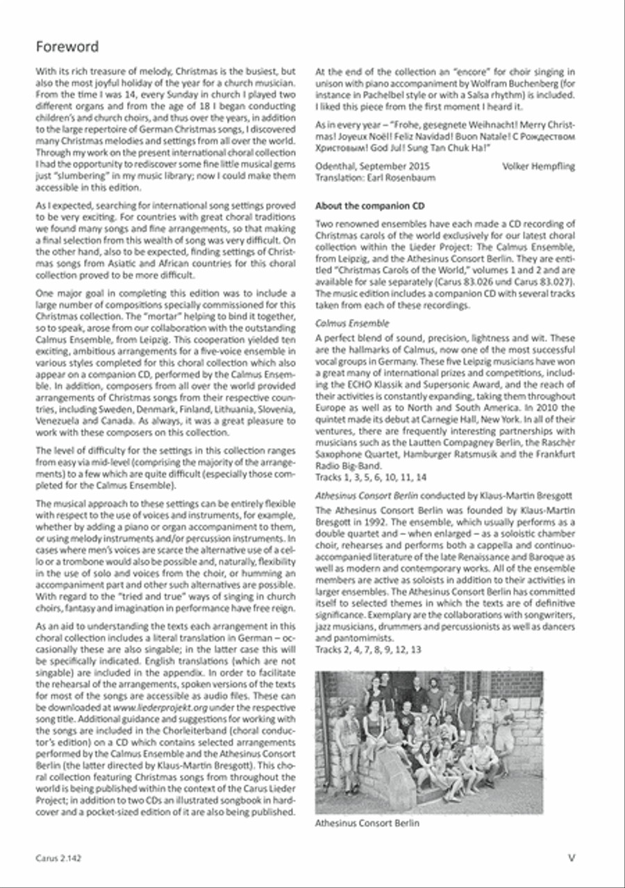 Christmas Carols of the World. Choral collection 4-Part scores gallery preview page 7