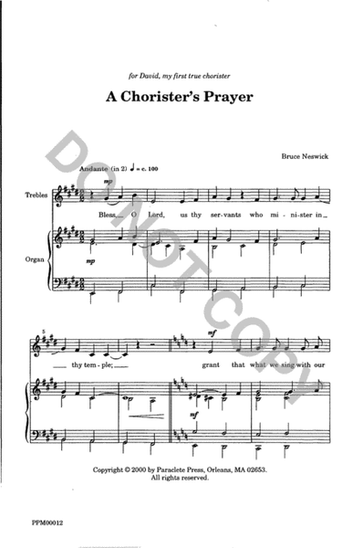A Chorister's Prayer