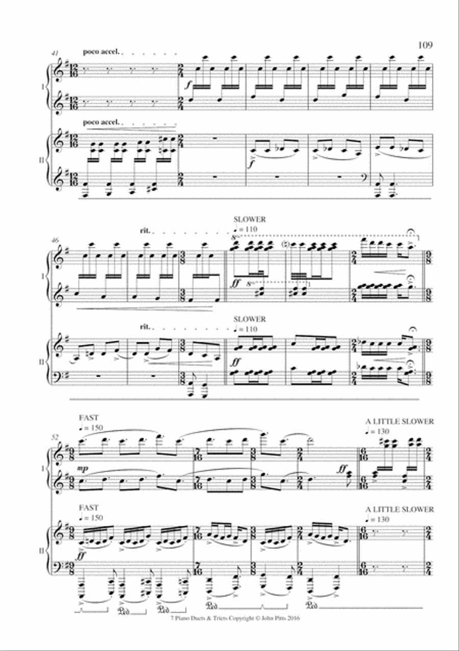 Glittering Gamelan 2 Pianos, 4-Hands scores gallery preview page 5