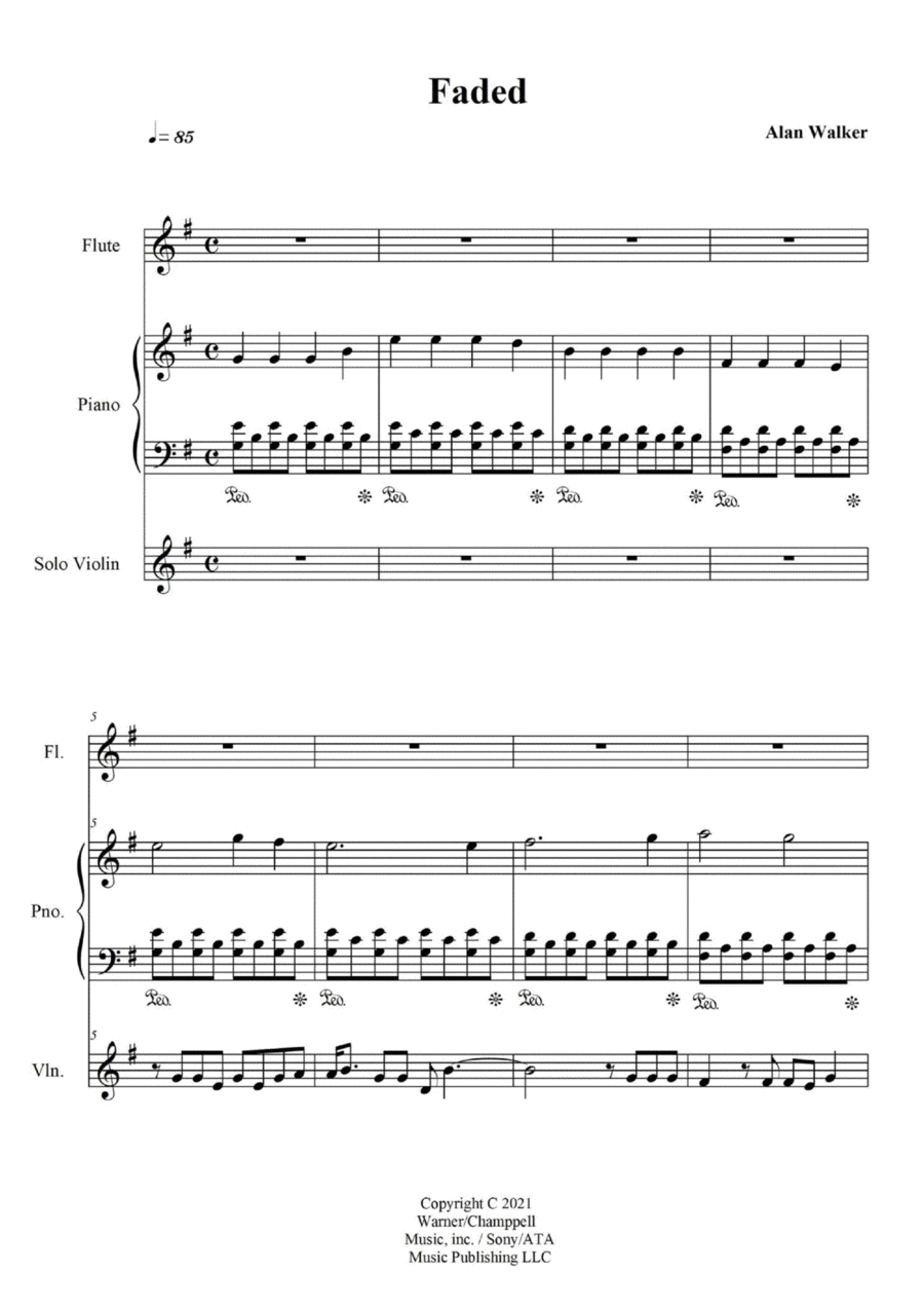 Faded Flute scores gallery preview page 1