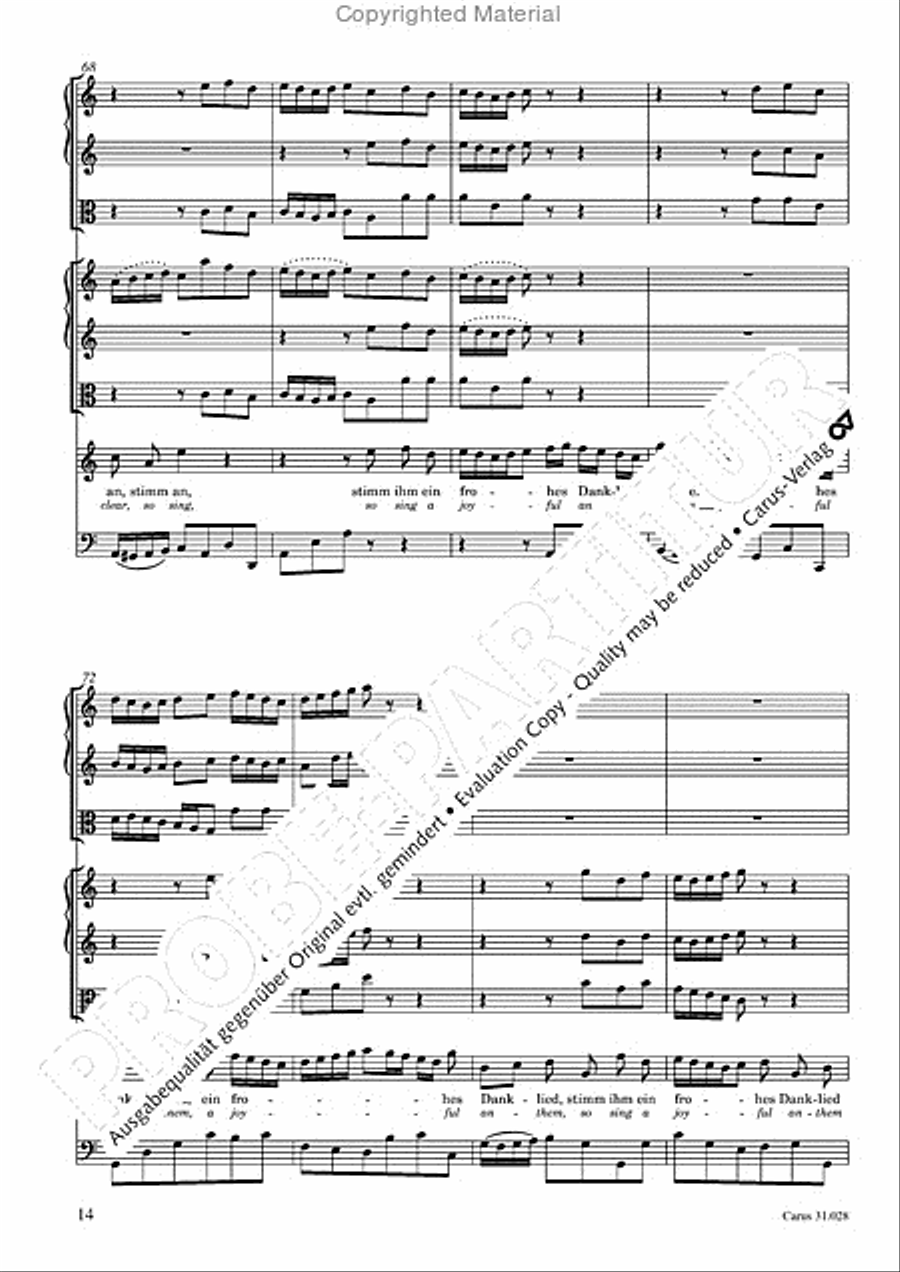 Rejoice! The passing year is ended (Gottlob! nun geht das Jahr zu Ende) 4-Part scores gallery preview page 16