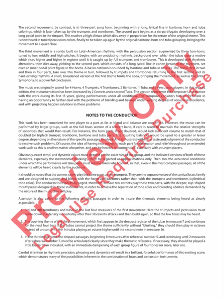 Symphony for Brass and Percussion (score only) Concert Band scores gallery preview page 3