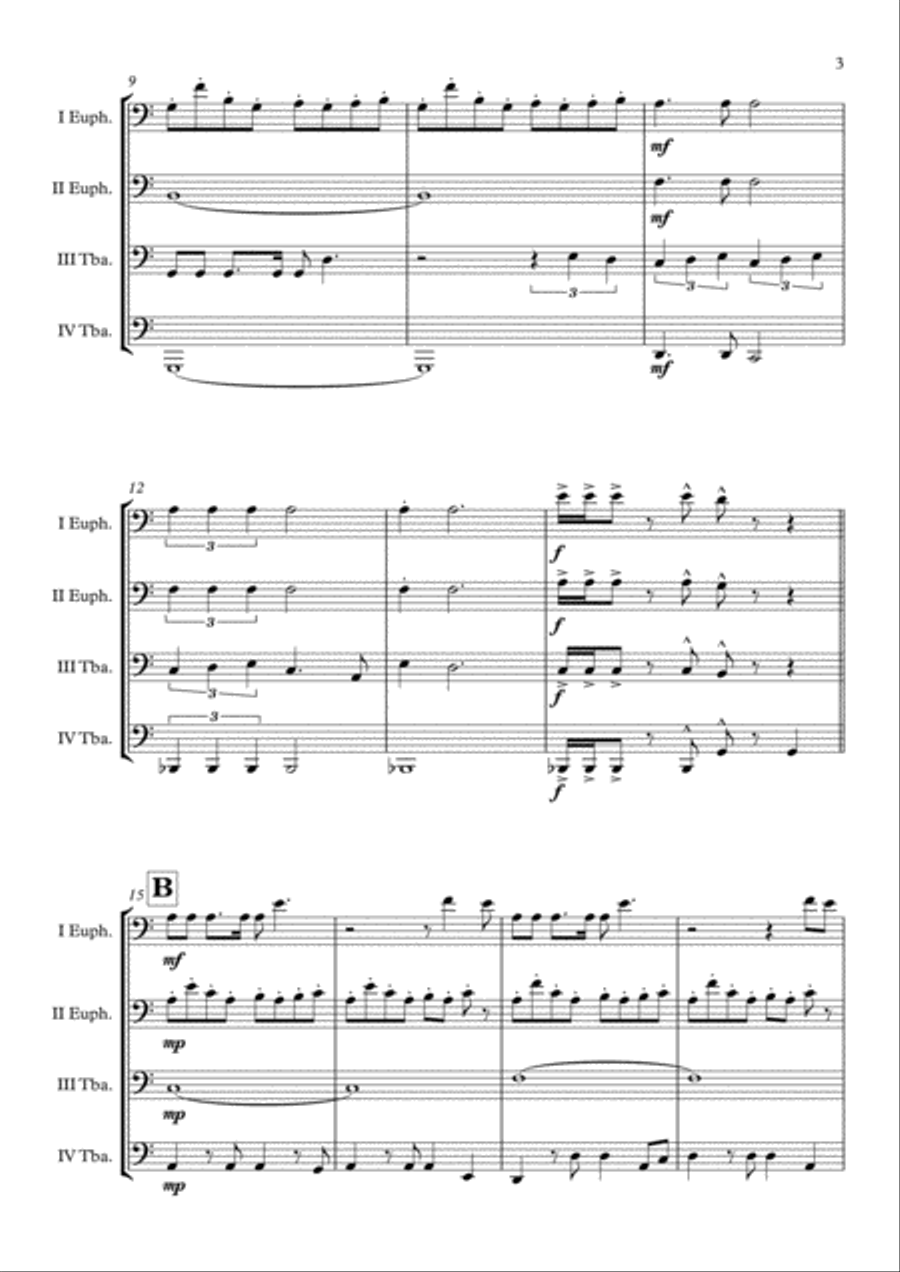 Diamonds Are Forever Brass Quartet scores gallery preview page 4