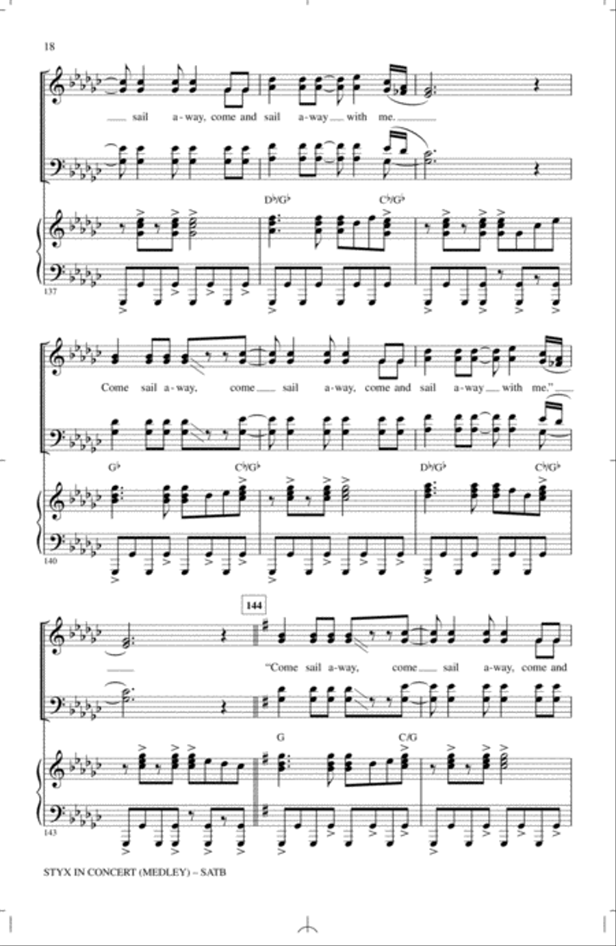 Styx In Concert (Medley) 4-Part scores gallery preview page 17