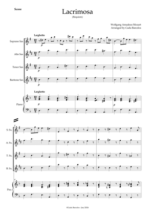 Book cover for Lacrimosa (Saxophone Quartet) Piano