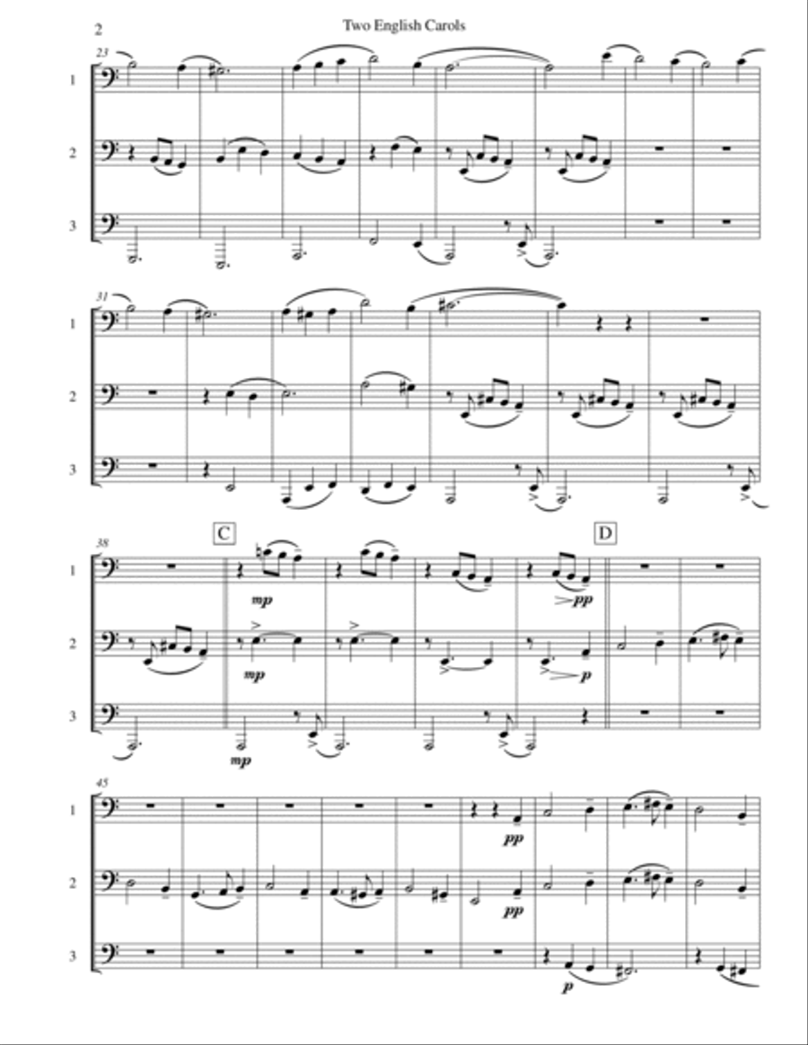 Two English Carols (Coventry Carol; What Child Is This?) - Tuba Trio Two English Carols (Coventry Carol; What Child Is This?) - Tuba Trio Brass Trio scores gallery preview page 2