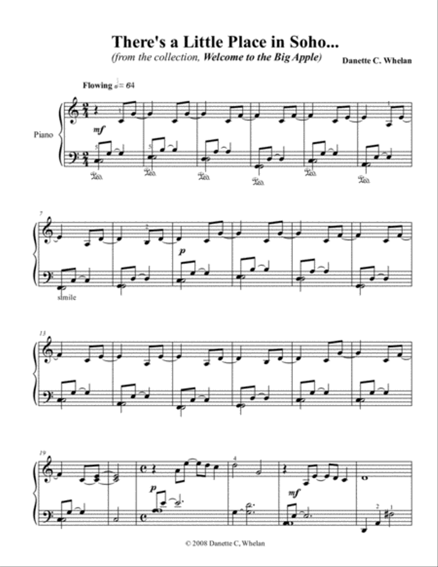 There's a Little Shop in Soho Piano Solo scores gallery preview page 1