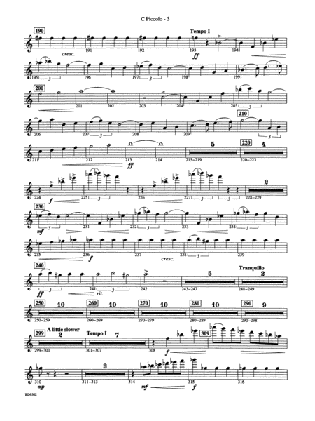 Symphony No. 3 for Band: Piccolo
