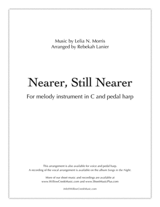 Nearer, Still Nearer - for melody instrument in C and pedal harp