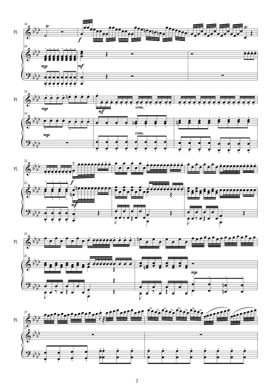 Vivaldi - Concerto in F minor 'Winter' RV 297 Op.8 No.4 Flute and Piano Flute Solo scores gallery preview page 2