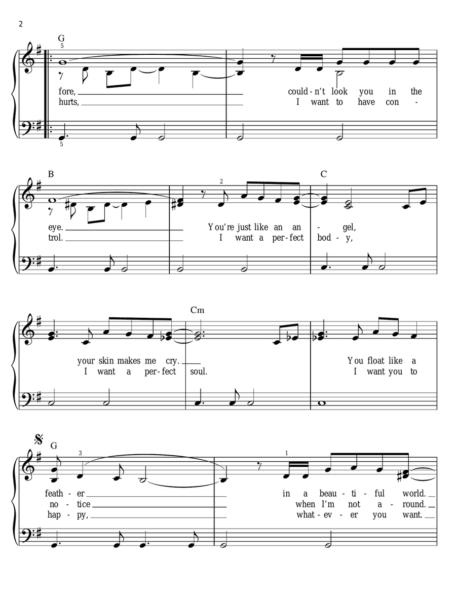 Creep Easy Piano scores gallery preview page 2