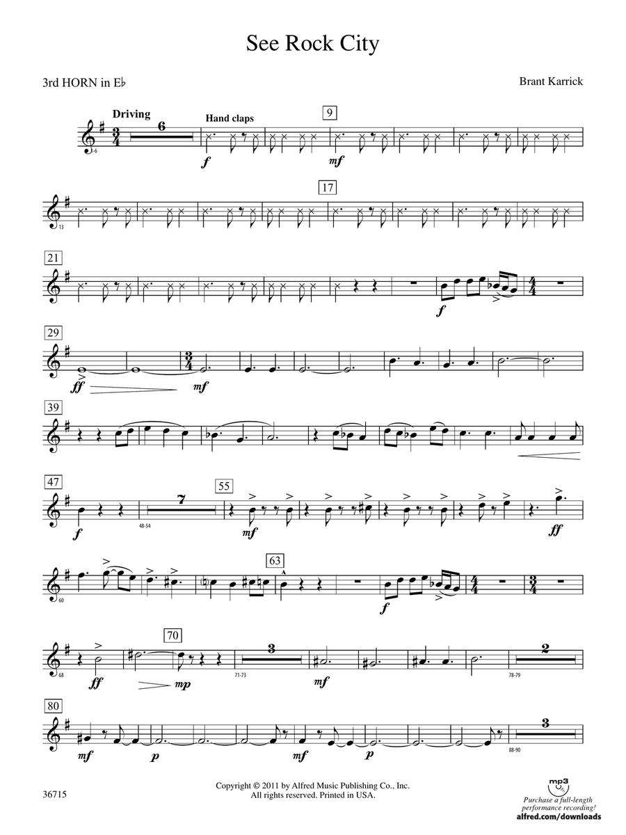 See Rock City: (World Part) 3rd Horn in E-flat