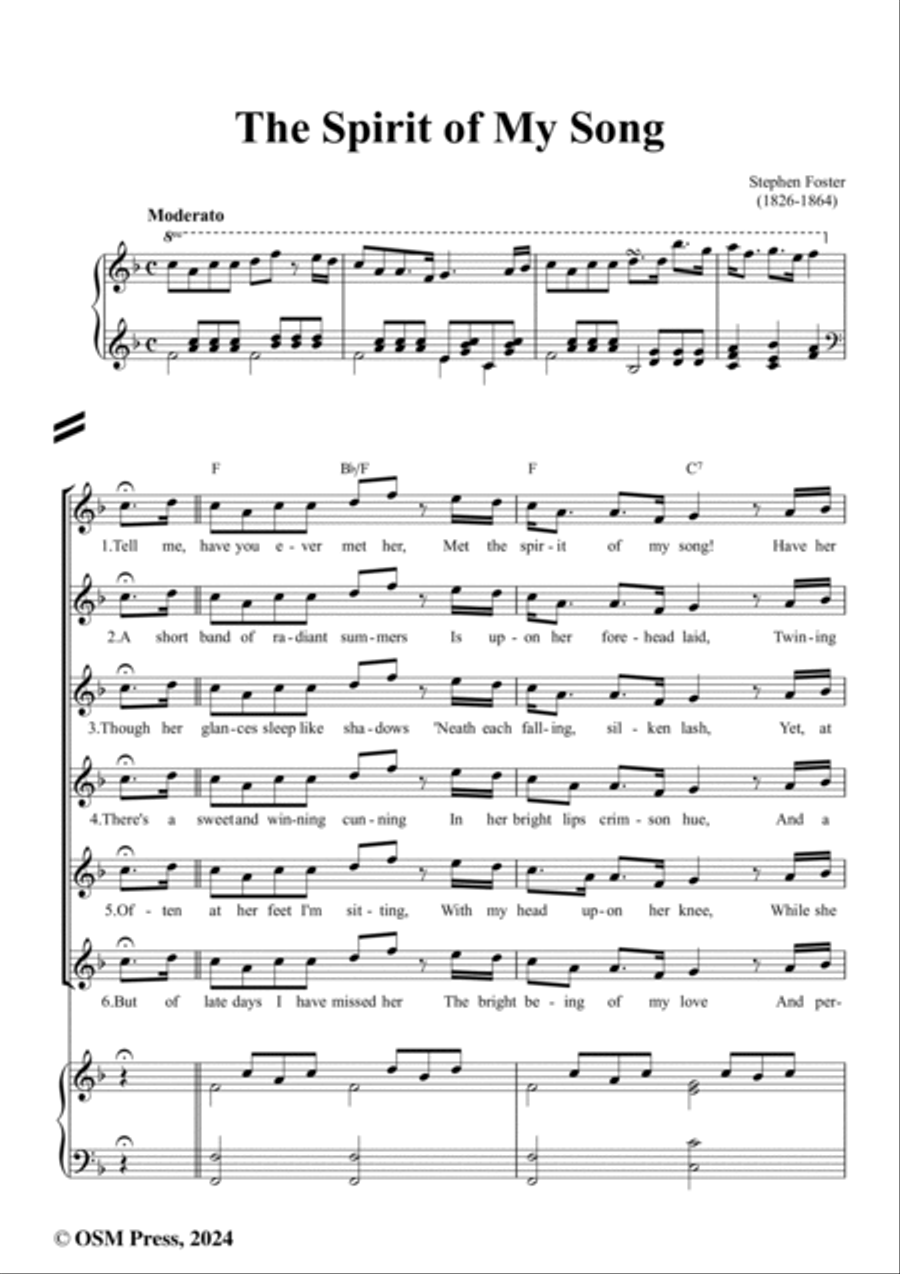 S. Foster-The Spirit of My Song,in F Major Voice scores gallery preview page 2