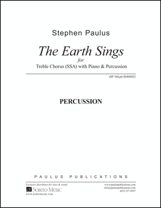 Book cover for The Earth Sings - Percussion Part