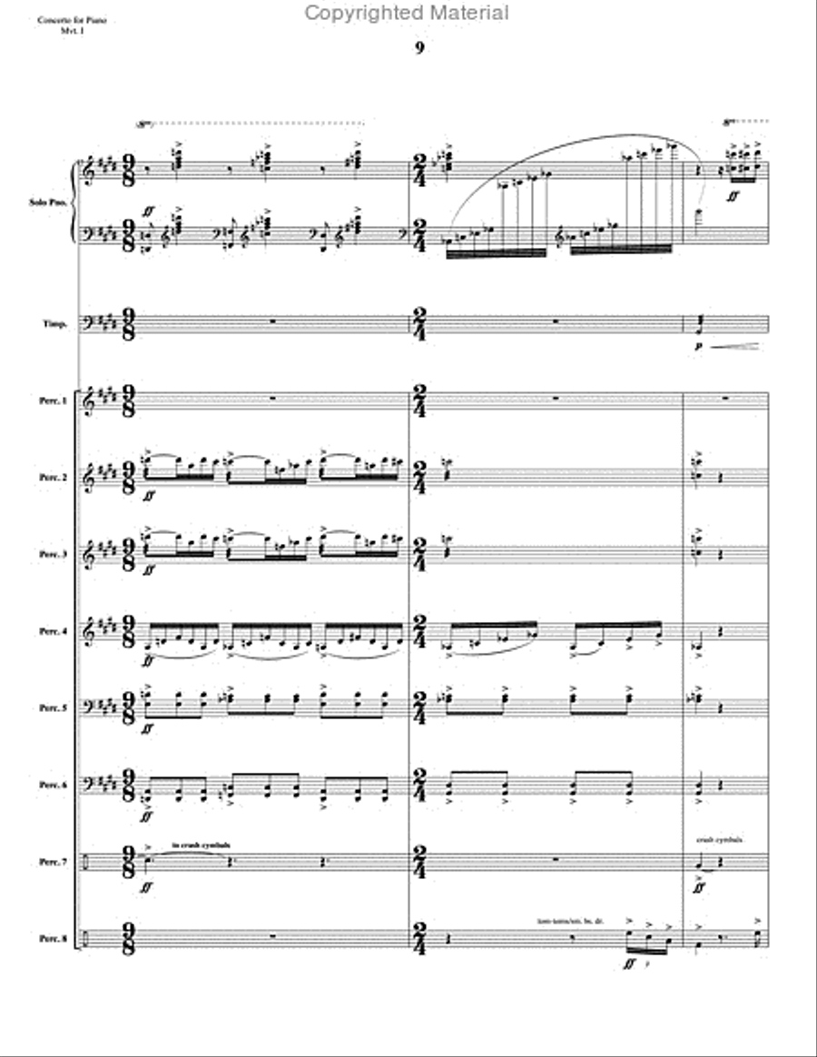 Concerto for Piano and Percussion Orchestra Percussion Ensemble scores gallery preview page 10