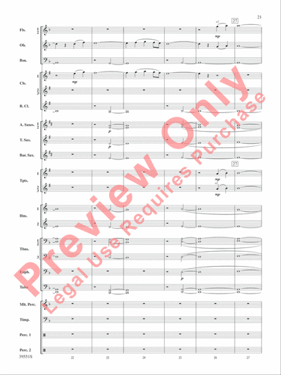 The Hobbit: An Unexpected Journey, Suite from Concert Band scores gallery preview page 22