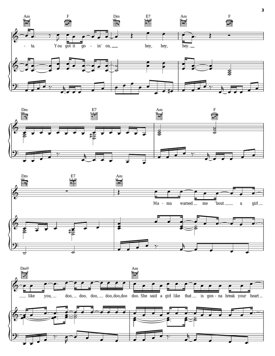 Señorita Piano, Vocal, Guitar scores gallery preview page 3