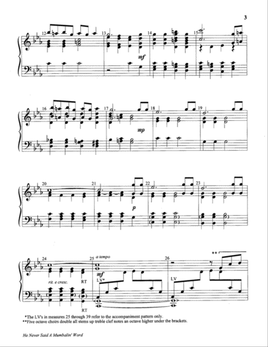 He Never Said a Mumbalin' Word 5-Octaves scores gallery preview page 3