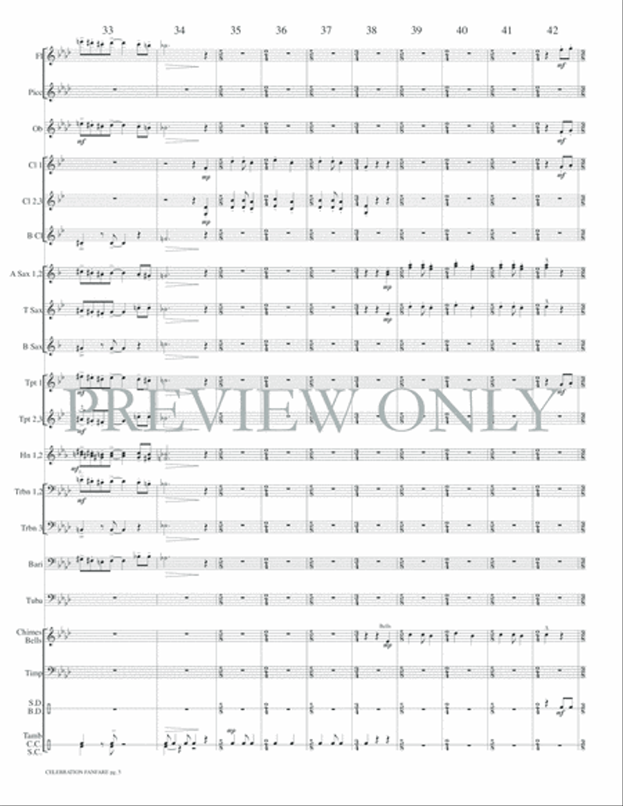 Celebration Fanfare Concert Band scores gallery preview page 8