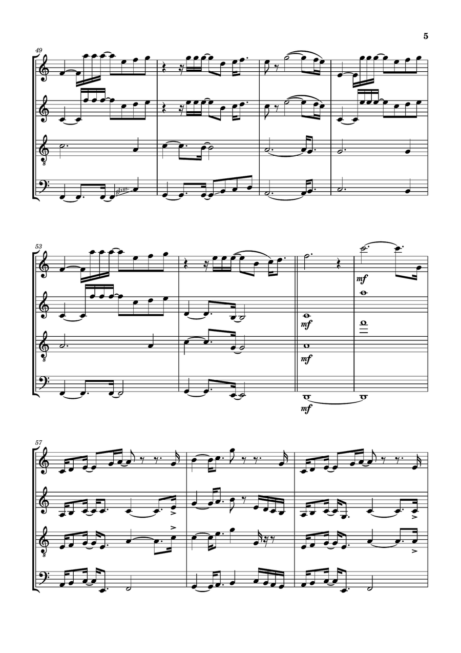Let Somebody Go by Coldplay Woodwind Quartet - Digital Sheet Music page 6