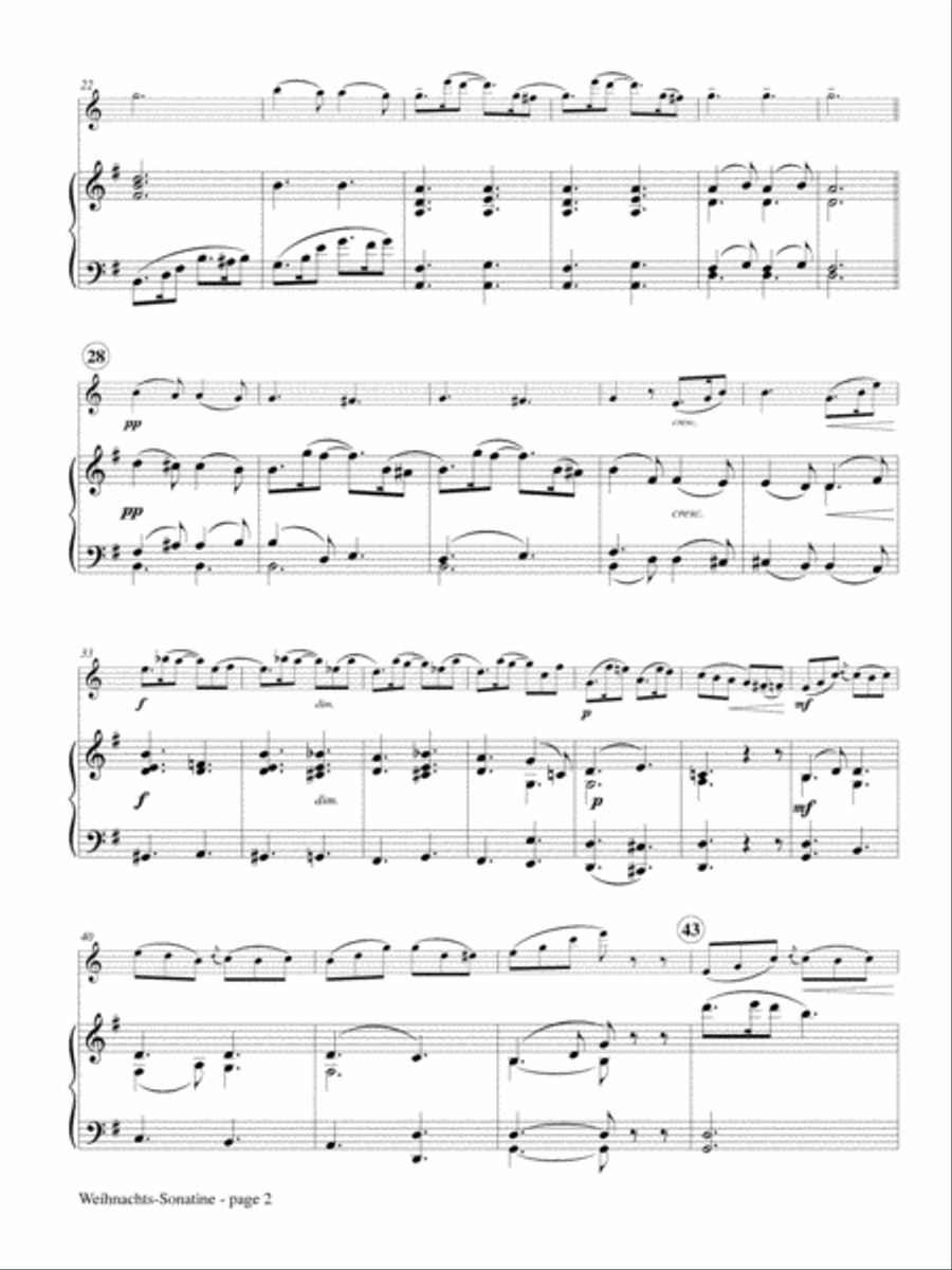 Weihnachts-Sonatine, Op. 251, No. 3 for Alto Flute and Piano Flute scores gallery preview page 3