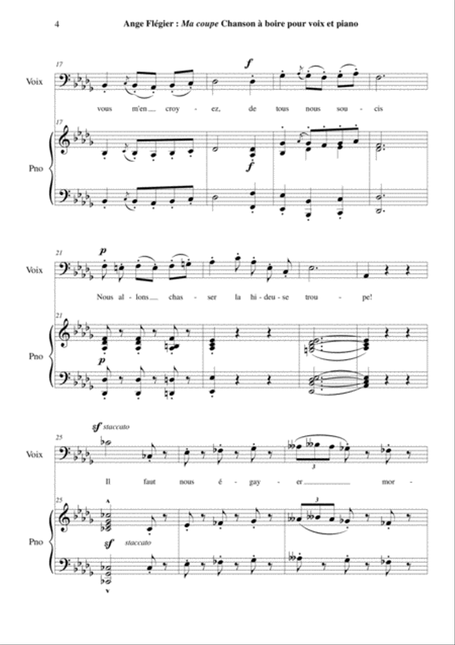 Ange Flégier: Ma coupe for bass voice and piano Bass Voice scores gallery preview page 4