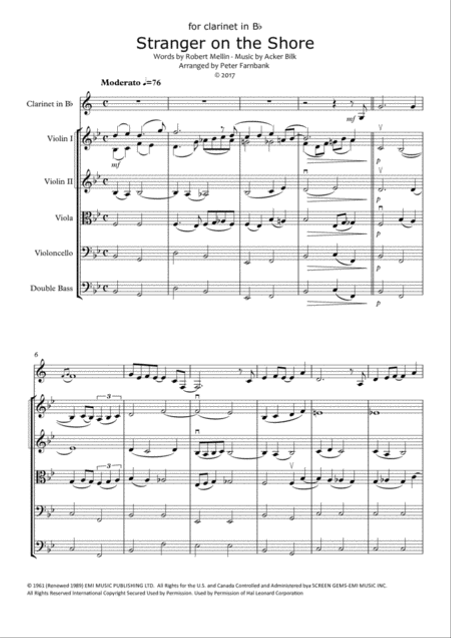 Stranger On The Shore String Orchestra scores gallery preview page 3