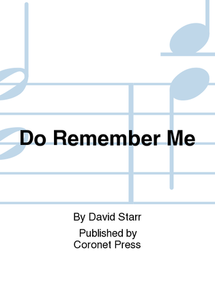 Book cover for Do Remember Me