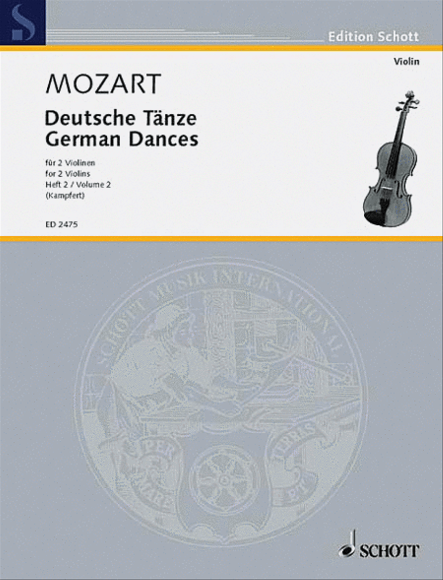 German Dances Vol. 2 by Wolfgang Amadeus Mozart String Duet - Sheet Music