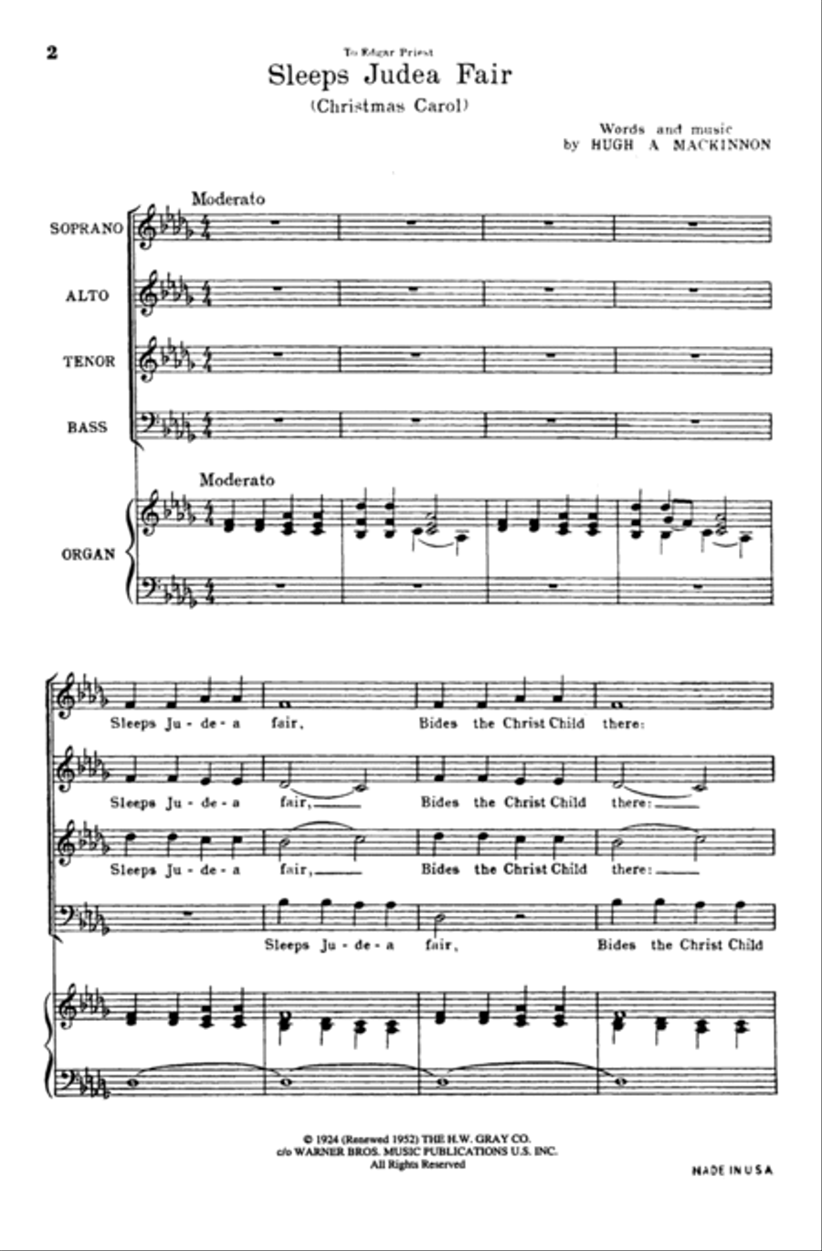 Sleeps Judea Fair 4-Part scores gallery preview page 2