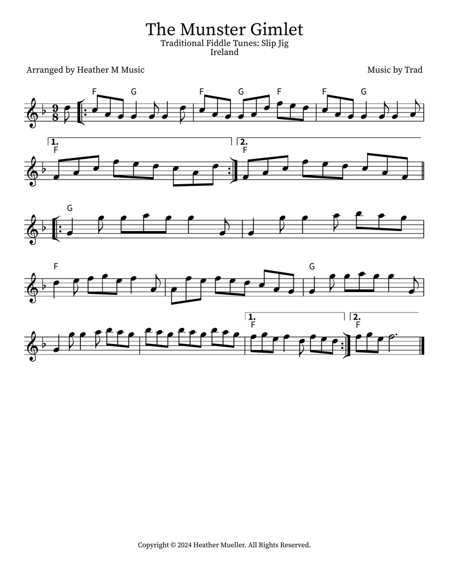 The Munster Gimlet Violin scores gallery preview page 1