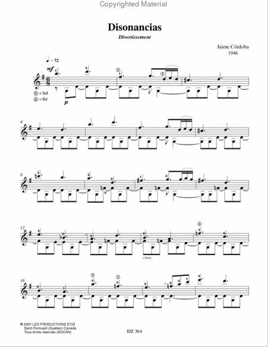 Disonancias, Zambalero, Prélude Classical Guitar scores gallery preview page 2