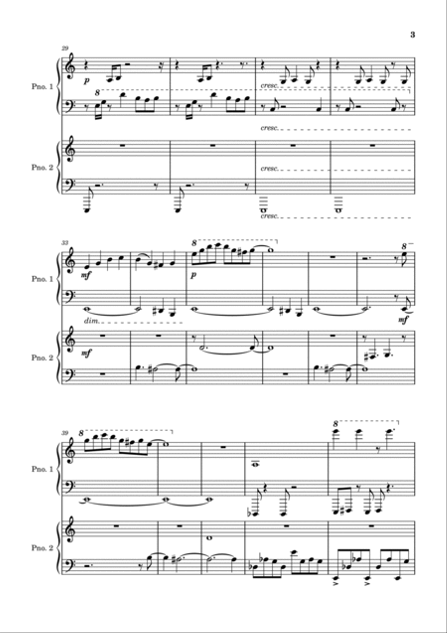 Bridge of Reflections - Movement 3 Allegro 2 Pianos, 4-Hands scores gallery preview page 3