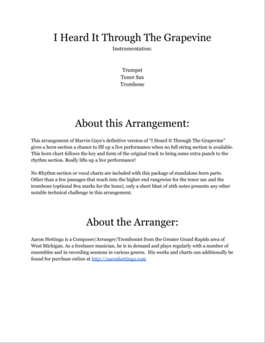 I Heard It Through The Grapevine Small Ensemble scores gallery preview page 2