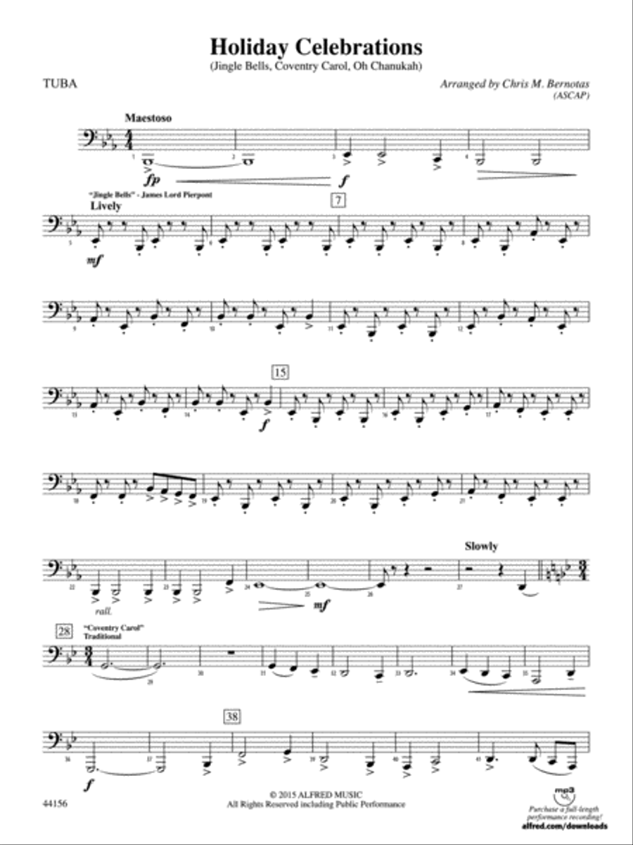 Holiday Celebrations: Tuba Concert Band scores gallery preview page 1