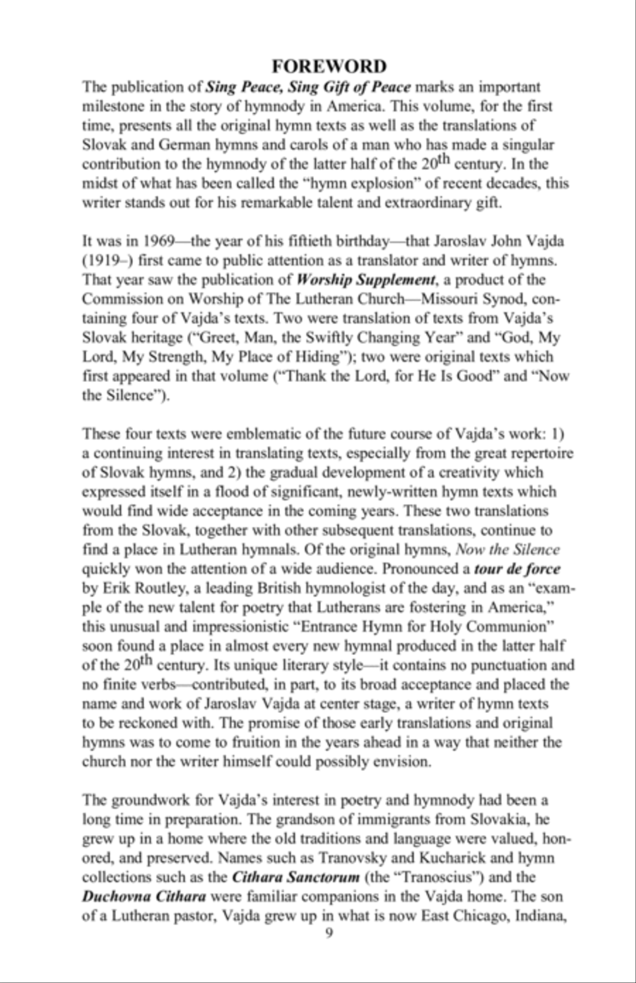 Sing Peace, Sing Gift of Peace: The Comprehensive Hymnary of Jaroslav J. Vajda Unity scores gallery preview page 7