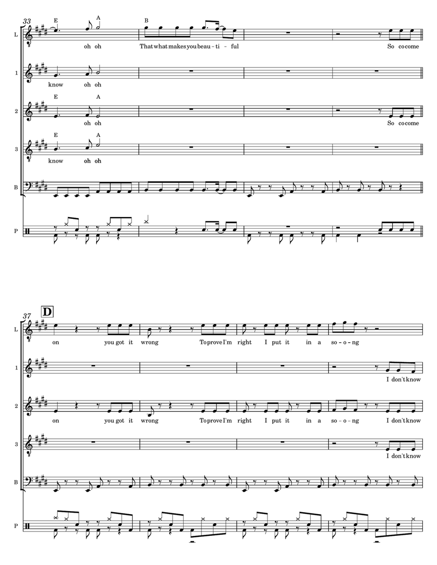What Makes You Beautiful A Cappella scores gallery preview page 6