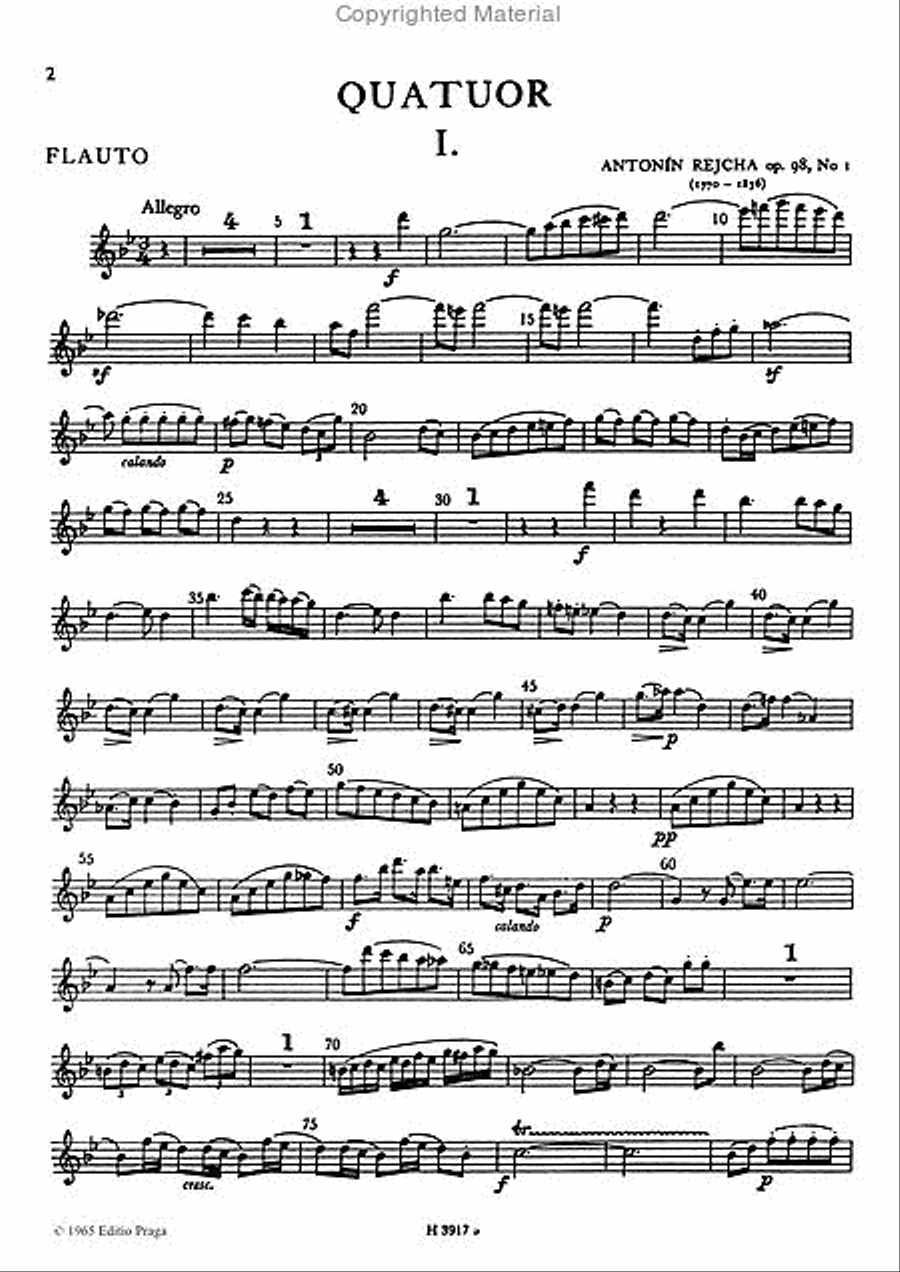 Drei Quartette no. 1-3 g-Moll, C-Dur, G-Dur, op. 98 Flute scores gallery preview page 2