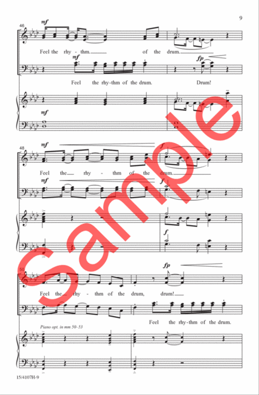 The Rhythm of the Drum The Rhythm of the Drum 4-Part scores gallery preview page 9
