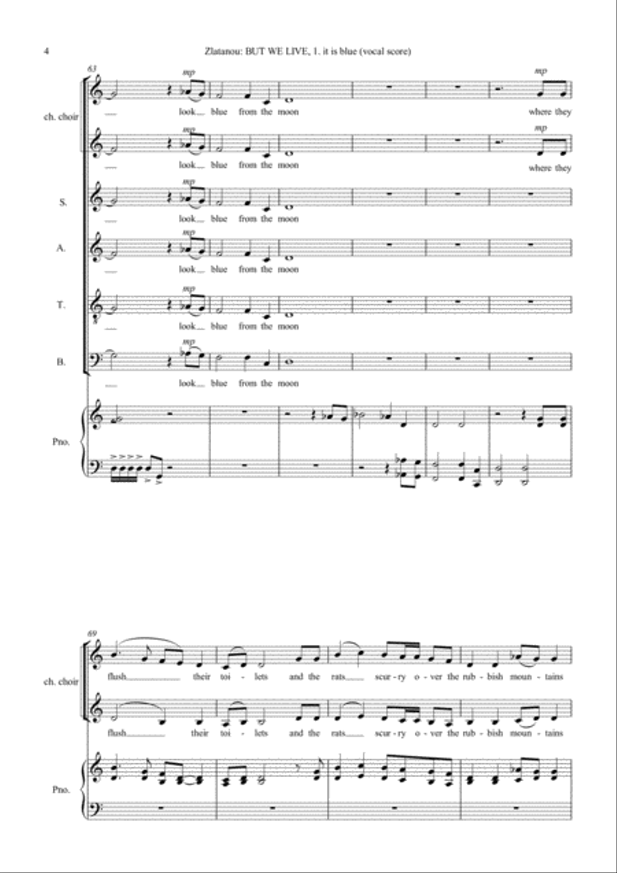 BUT WE LIVE, a Secular Oratorio 4-Part scores gallery preview page 6