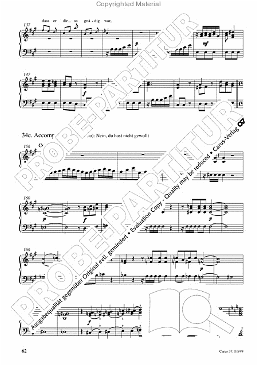 Markuspassion. Werkausgabe Reihe 1, Bd. 7 (Homilius) Organ scores gallery preview page 63