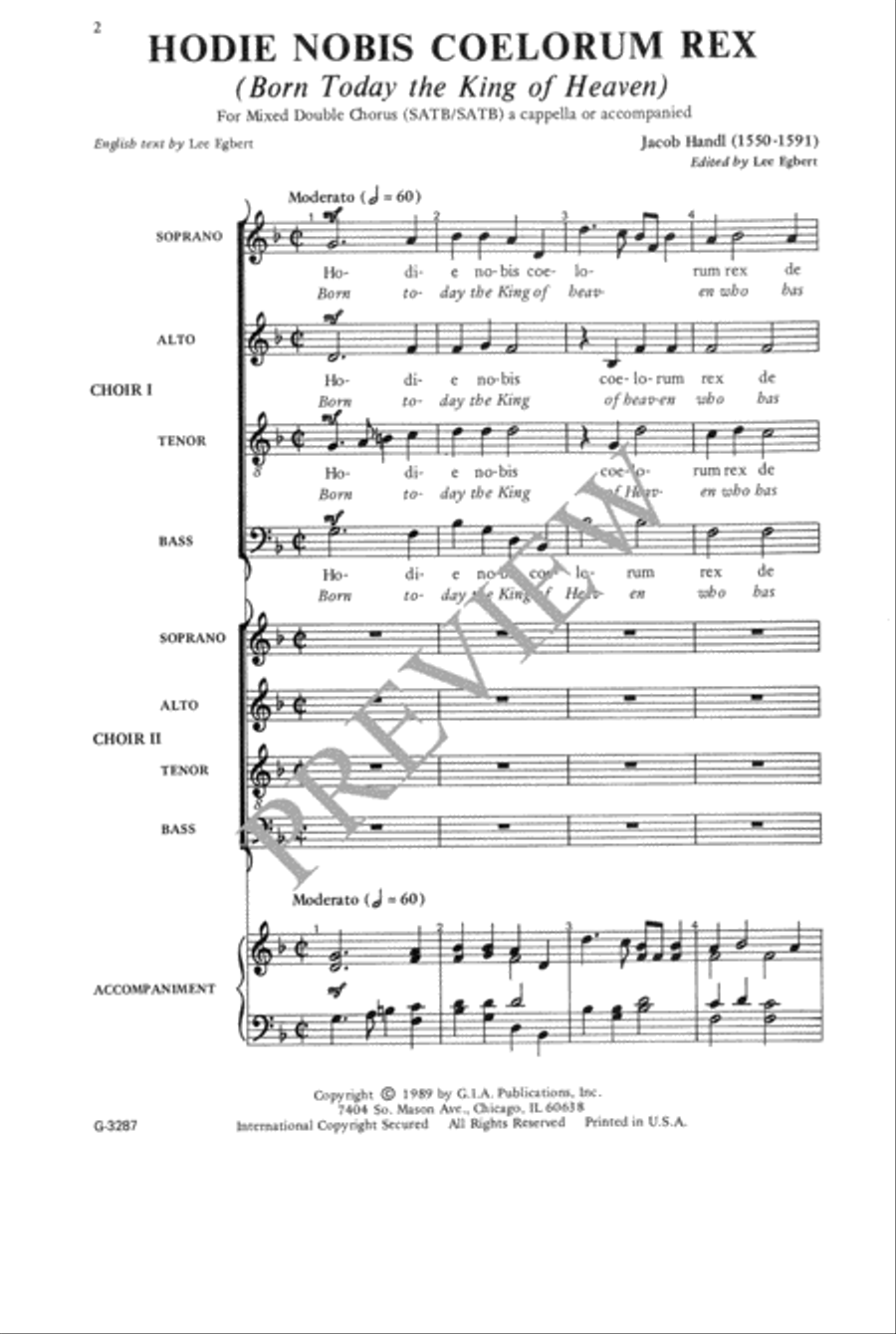 Hodie nobis coelorum Rex 4-Part scores gallery preview page 3